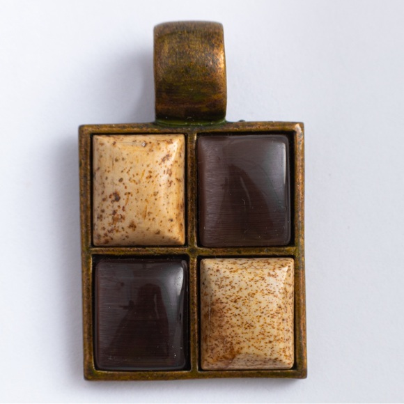 Vintage jewelry set with mid century modern vibe Roman signed neutral shades - Picture 7 of 16